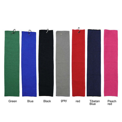Microfibra Toalla de pelota de golf para todas las temporadas Logotipo personalizado Waffle Toalla de golf con grommet y ho