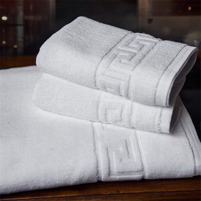 Comfort Hotel Luxury Jacquard Toallas de baño blancas 100% de algodón Toallas de playa grandes para OEM