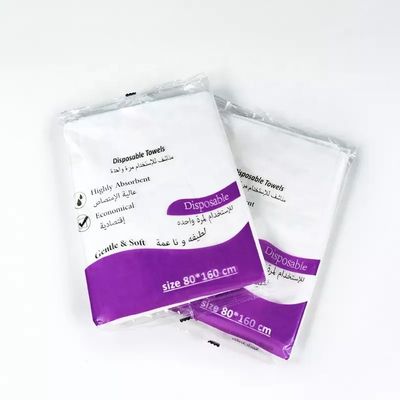 Logotipo del cliente Toallas desechables para salón de belleza Barbero Toallas de baño OEM Blanco