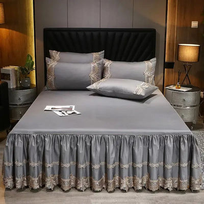 Añade estilo y comodidad a tu dormitorio con faldas de cama en tejido de algodón poliéster
