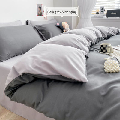 Camas de color sólido de algodón de tejido conjunto de tres piezas de cuatro piezas de ropa de cama colecciones
