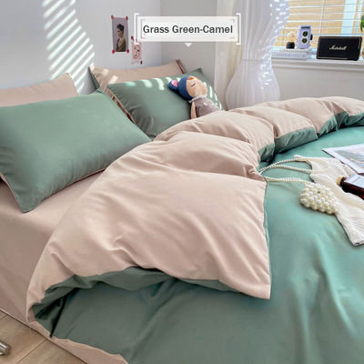 Camas de color sólido de algodón de tejido conjunto de tres piezas de cuatro piezas de ropa de cama colecciones