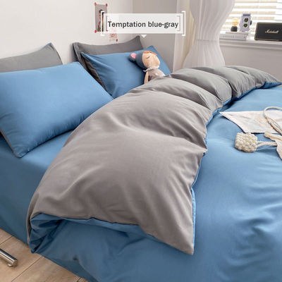 Camas de color sólido de algodón de tejido conjunto de tres piezas de cuatro piezas de ropa de cama colecciones