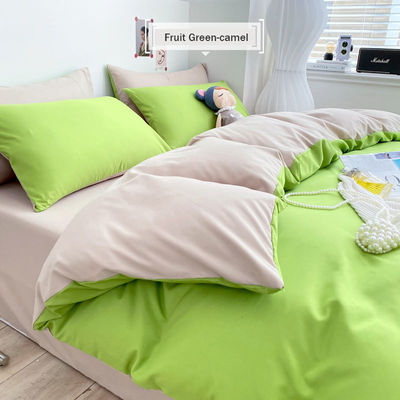 Camas de color sólido de algodón de tejido conjunto de tres piezas de cuatro piezas de ropa de cama colecciones