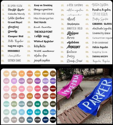 Toalla de piscina personalizada Toalla de playa de microfibra con estilo de fuente en negrita y nombre personalizado