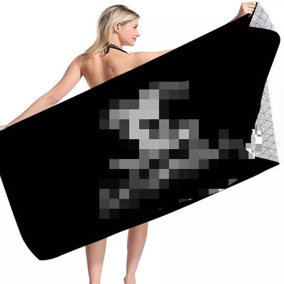 Muestras de toalla de playa de lujo de microfibra seca rápida con logotipo personalizado y forma rectangular
