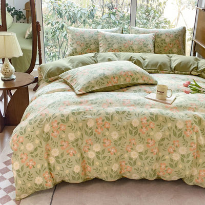 Confortable Cotton lavado de doble capa de hilos cubierta de colcha de la cama Set para cama de 2,0m