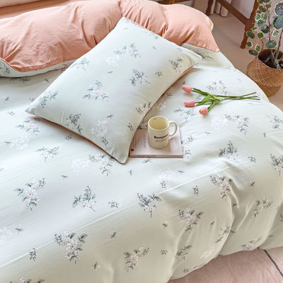 Confortable Cotton lavado de doble capa de hilos cubierta de colcha de la cama Set para cama de 2,0m