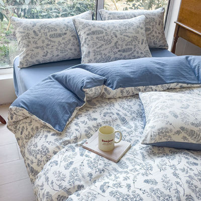 Confortable Cotton lavado de doble capa de hilos cubierta de colcha de la cama Set para cama de 2,0m