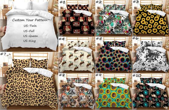 Conjunto personalizado de cubierta de sábanas de colchoneta de impresión de leopardo para ropa de cama no desechable