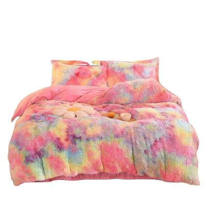 Peluche Plush Falsa Piel Veludo Shaggy Queen King Tamaño Colchón Cubierta de Cama Conjunto personalizado