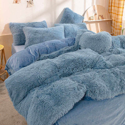 Peluche Plush Falsa Piel Veludo Shaggy Queen King Tamaño Colchón Cubierta de Cama Conjunto personalizado