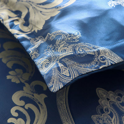 Cubierta de colchón satinado de color sólido de estilo barroco retrogrado europeo Jacquard azul personalizado