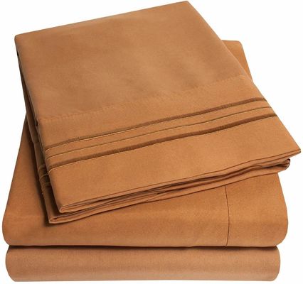 Set de sábanas de microfibra para ropa de cama de color sólido en el mercado de Canadá y México