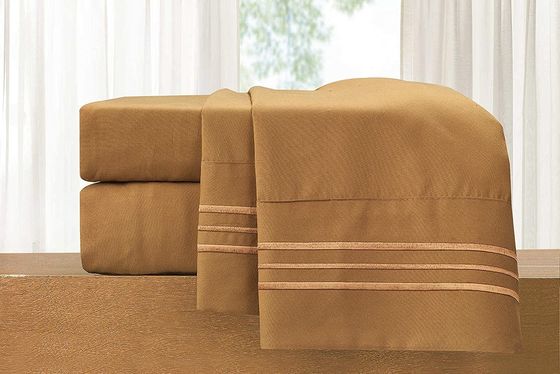 Set de sábanas de microfibra para ropa de cama de color sólido en el mercado de Canadá y México