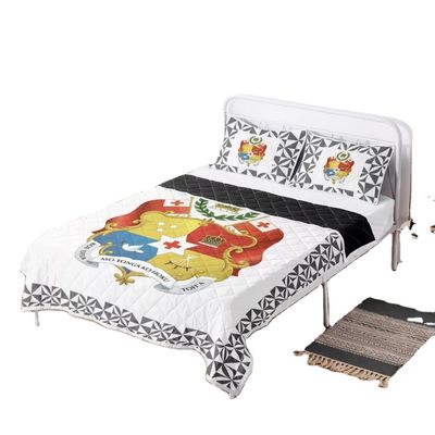 Polinesia Tribal Colcha de Cama Conjunto Rojo Tonga Diseño Confortador con relleno de algodón