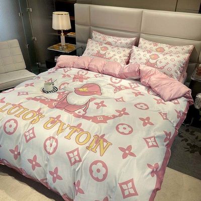 Set de ropa de cama de algodón cepillado de tamaño queen 4 en 1 La mejor opción para un dormitorio de moda