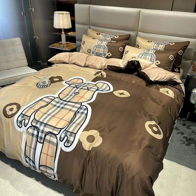 Set de ropa de cama de algodón cepillado de tamaño queen 4 en 1 La mejor opción para un dormitorio de moda