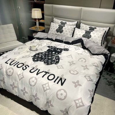 Set de ropa de cama de algodón cepillado de tamaño queen 4 en 1 La mejor opción para un dormitorio de moda
