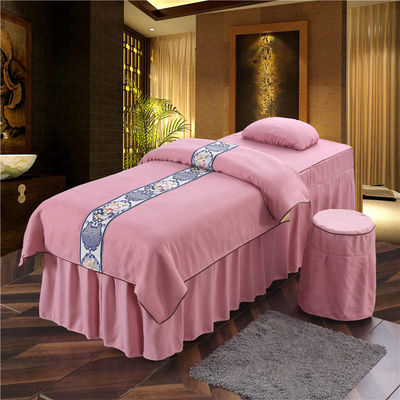 Cubierta de mesa de masaje de estilo moderno Cubierta de cama de 4 piezas de microfibra pura