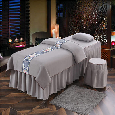 Cubierta de mesa de masaje de estilo moderno Cubierta de cama de 4 piezas de microfibra pura