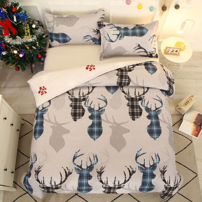 Tejido personalizado Densidad de Invierno de la ropa de cama festiva Consolador Conjuntos para la Casa de Navidad 4pc Set