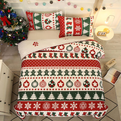 Tejido personalizado Densidad de Invierno de la ropa de cama festiva Consolador Conjuntos para la Casa de Navidad 4pc Set