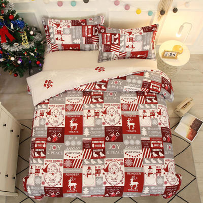 Tejido personalizado Densidad de Invierno de la ropa de cama festiva Consolador Conjuntos para la Casa de Navidad 4pc Set