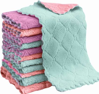 Tejido de limpieza de microfibra de diseño de punto para el kit de casa libre de lingotes y multicolor