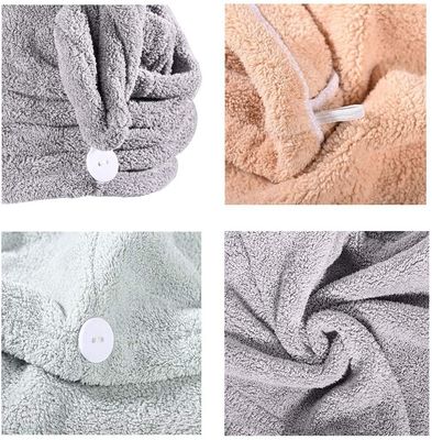 T / T Plazo de pago BSCI Microfibra de toalla para el cabello envoltura de toalla para el cabello para mujeres mágico secador rápido de cabello