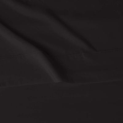 Super suave de fibra microfibra lavable 4 piezas de cama con bolsillos profundos Queen negro sólido