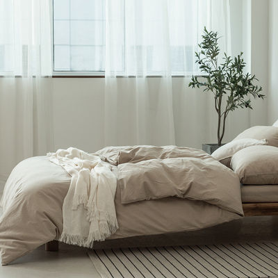 100% de ropa de cama de algodón lavado Se siente suave mano respirable y duradera como la textura