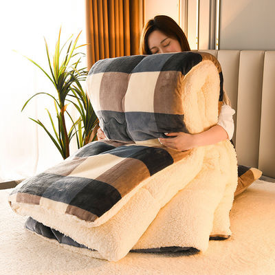 Set de ropa de cama de tamaño personalizado de lana de cordero cálida espesa con tejido de poliéster 100%