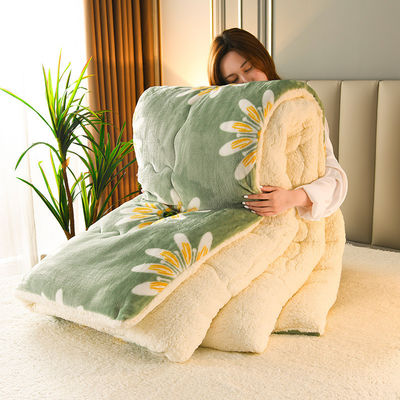 Set de ropa de cama de tamaño personalizado de lana de cordero cálida espesa con tejido de poliéster 100%
