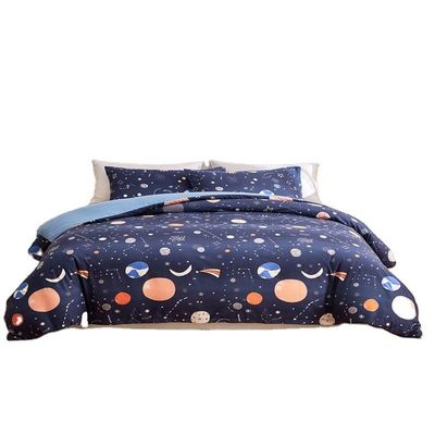 Setes de ropa de cama blanca para niños Niños Niñas Twin 2 PCs Brillan en la cubierta de edredón oscuro