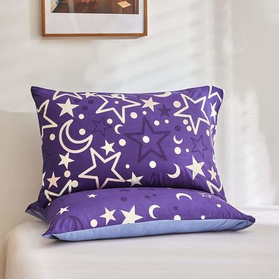 Setes de ropa de cama blanca para niños Niños Niñas Twin 2 PCs Brillan en la cubierta de edredón oscuro