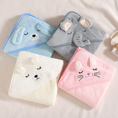 Colores Animales recién nacidos Bebé con capucha Toallita de baño con materiales y impresión digital