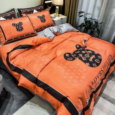 100% de poliéster de bodas de cuatro piezas Kit de ropa de cama para hotel y hogar