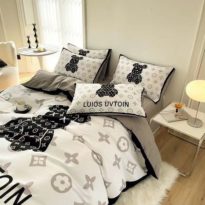Color personalizado 4pcs 100% poliéster Blanco Lámina de Oso Conjunto para Hotel Baby Home