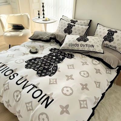 Color personalizado 4pcs 100% poliéster Blanco Lámina de Oso Conjunto para Hotel Baby Home